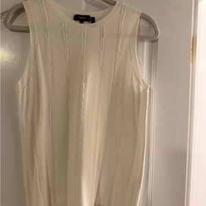 Theory Ivory Textured Sleeveless Blouse NWT